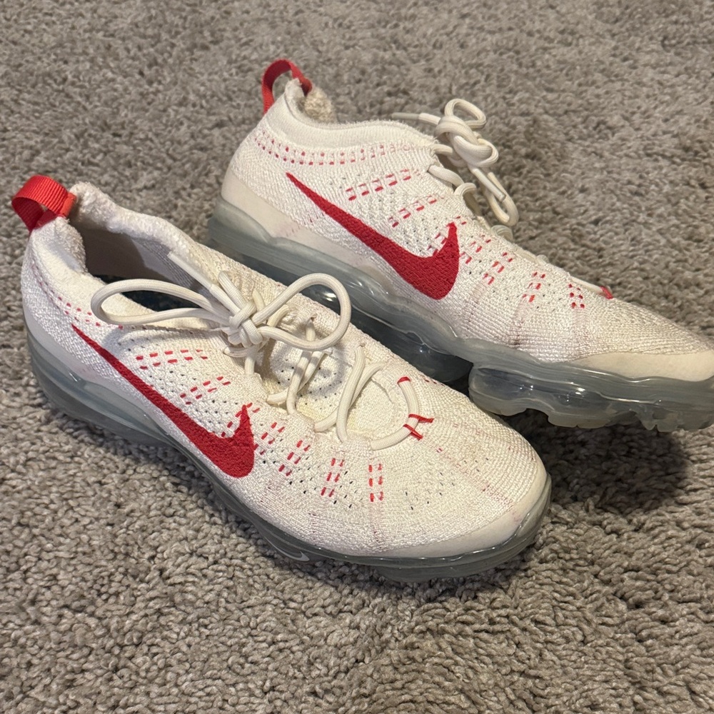 Nike White and Red Athletic Shoes
